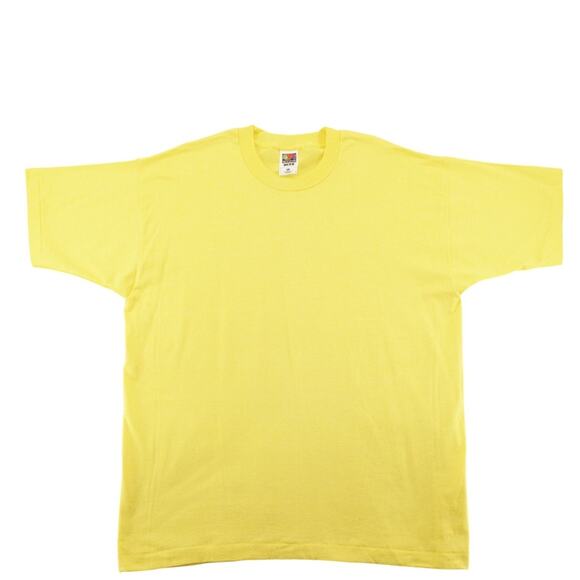 Vintage Fruit of the Loom Best Yellow Blank T-Shirt XL Made in Mexico 50/50 - Picture 1 of 4